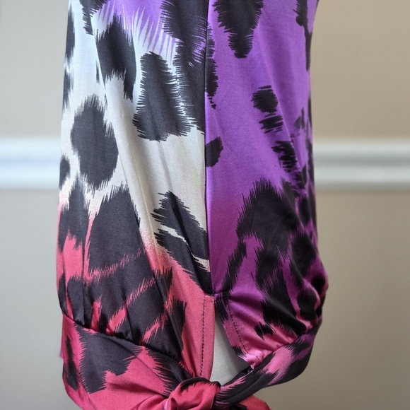 VENUS Purple and Black Animal Print Top Size Small. - Picture 5 of 11
